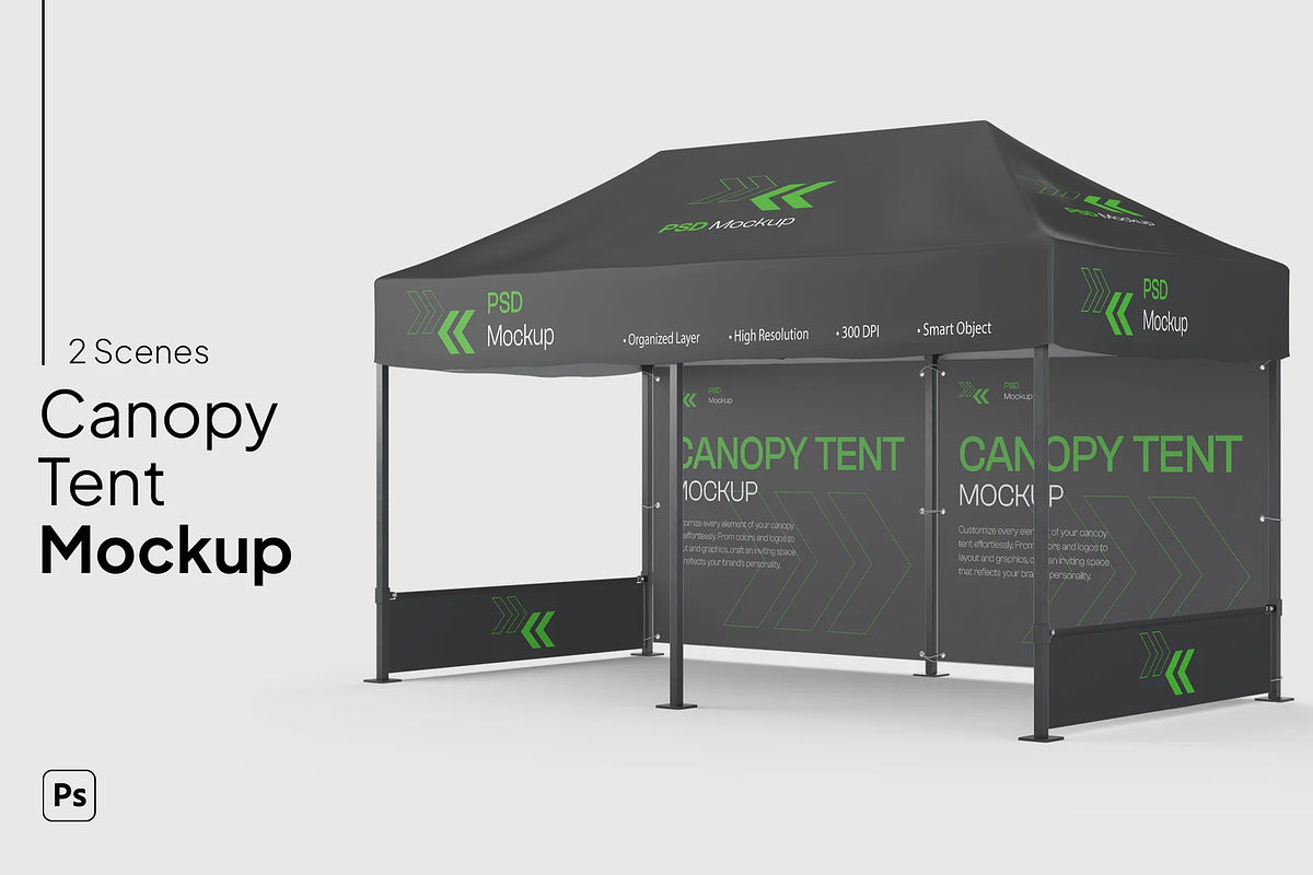 Outdoor Tent Mockup, a Merchandise Mockup by graphicsauce (Photo 1 of 4)