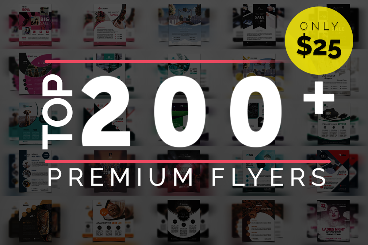 200+ Premium Flyers Bundle 99% OFF, a Flyer Template by UNIK Agency