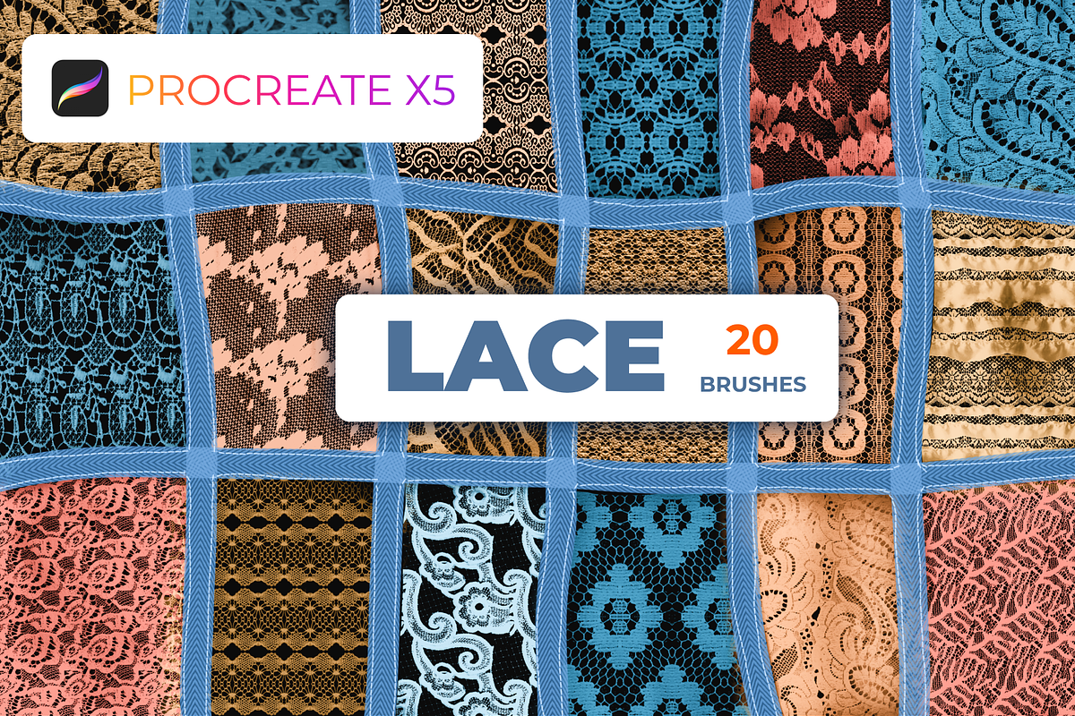 20 lace Procreate Brush Set, a Brush Add-On by Graphics Resources (Photo 1 of 9)