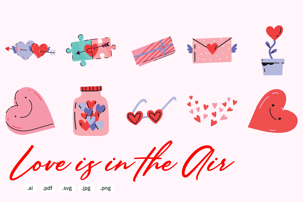 Cute Valentine’s Day Illustrations, an Object Graphic by crafty (Photo 3 of 4)