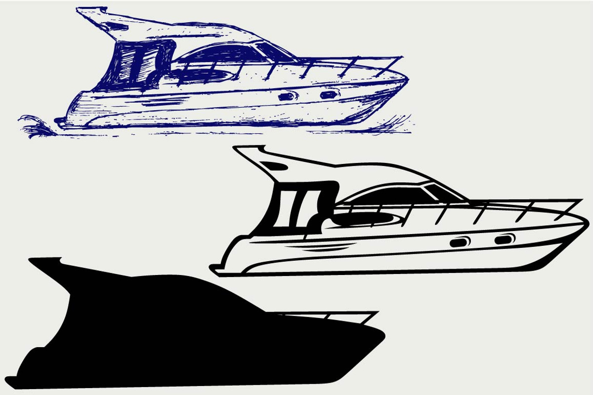 Luxury Yacht 1, an Outline Icon by LineworkStock