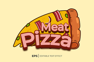 Meat Pizza Text Effect