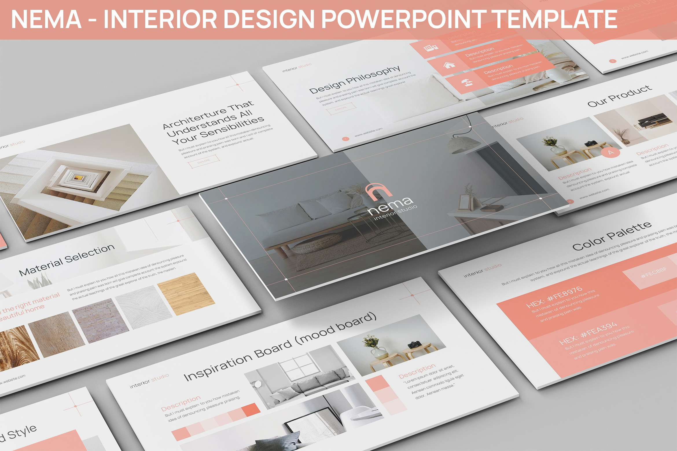Nema - Interior Design Powerpoint, a Presentation Template by SlideFactory