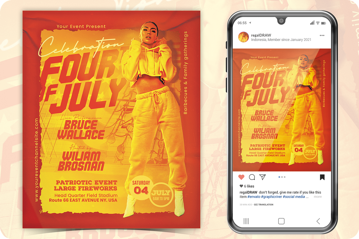 Independence Day Event Flyer, a Flyer Template by regalDRAW (Photo 1 of 3)