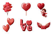 valentine clipart set, an Illustration by CreationArt (Thumbnail 4 of 5)