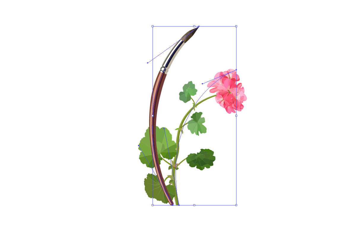 Vector object brushes. Geranium. preview 2