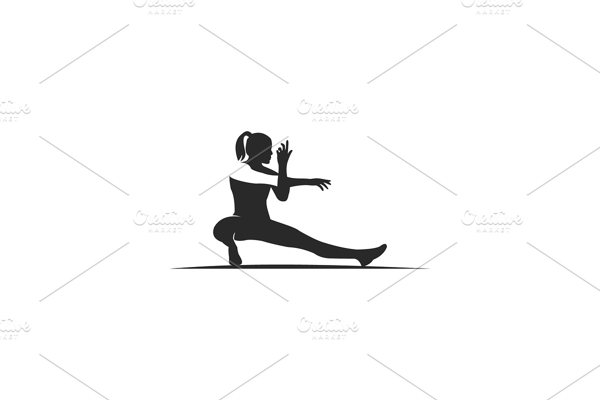 Women Physical Fitness Silhouette, a Branding & Logo Template by yanuart