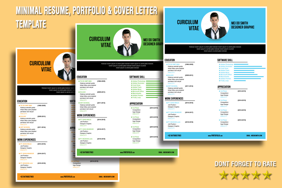 Resume, Portfolio & Cover Letter, a Resume Template by mesuka (Photo 1 of 3)