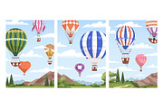 Hot air balloons flying templates, a Transportation Illustration by Good Studio (Thumbnail 2 of 8)