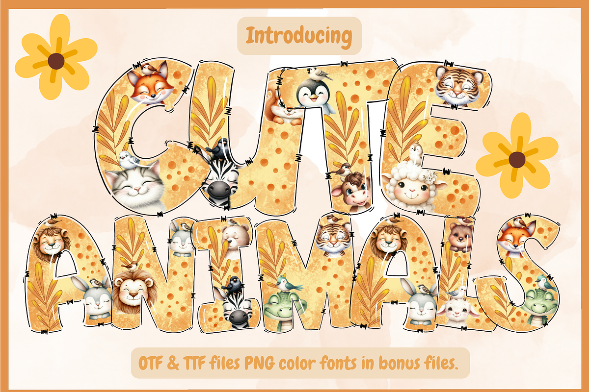 Cute Animals-PNG fonts, a Symbol Font by It me digital art (Photo 1 of 5)