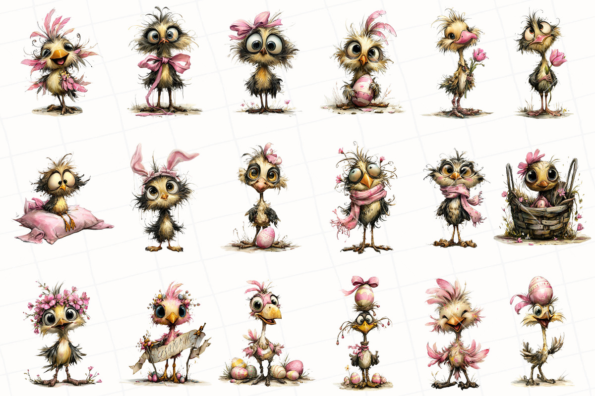 Whimsical Easter Bird Clip-art, an Illustration by OK Design (Photo 3 of 6)