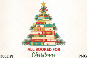 All Booked For Christmas Png, Gift f, an Illustration by CrexoraLab