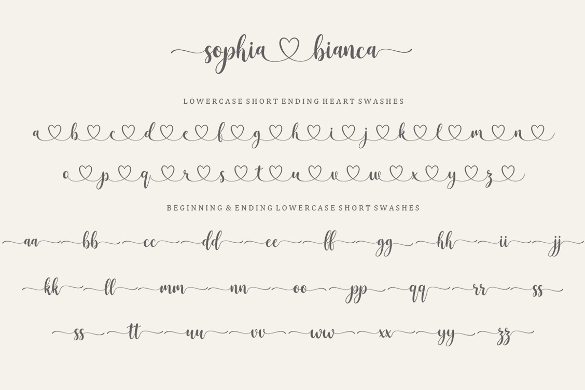 Sophia Bianca | Lovely Fonts, a Script Font by Bosstype Studio (Photo 9 of 10)