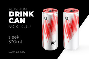 Sleek 330ml Aluminium Can Mockup, a Packaging Mockup by easymock