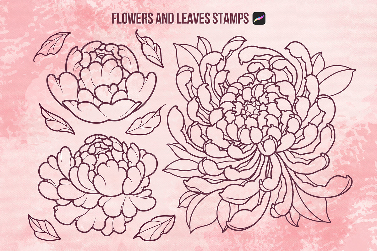 Floral Procreate Stamps for Tattoo, a Brush Add-On by InkPrintsTattoo (Photo 3 of 9)