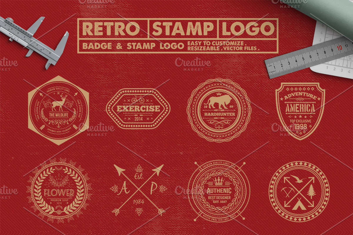 Retro Badge & Stamp Logo 2, a Branding & Logo Template by The Craftsman (Photo 3 of 10)