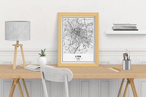 France City Street Maps - Print Art