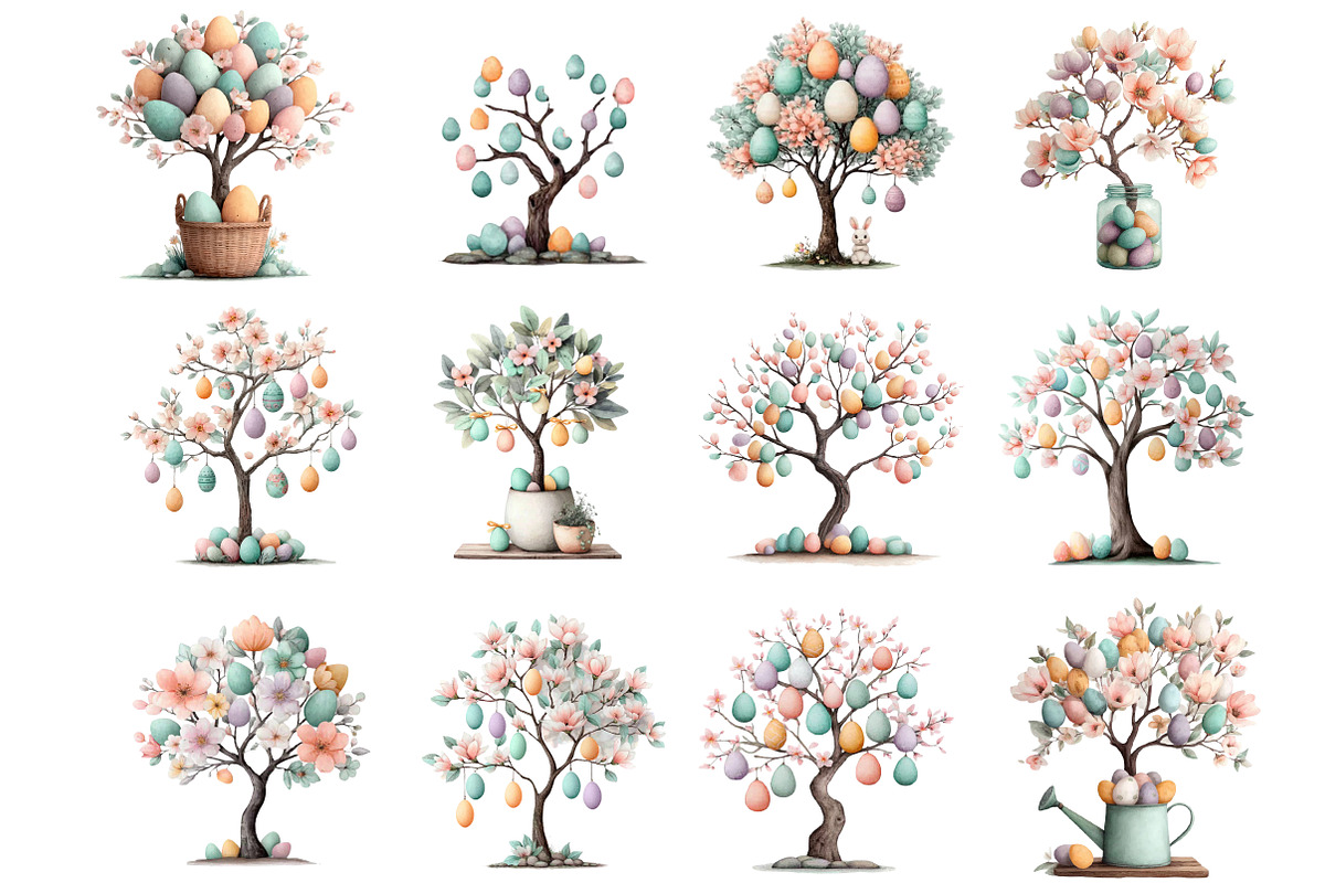Easter Tree Clipart, an Illustration by DreamArtGraphic (Photo 4 of 4)