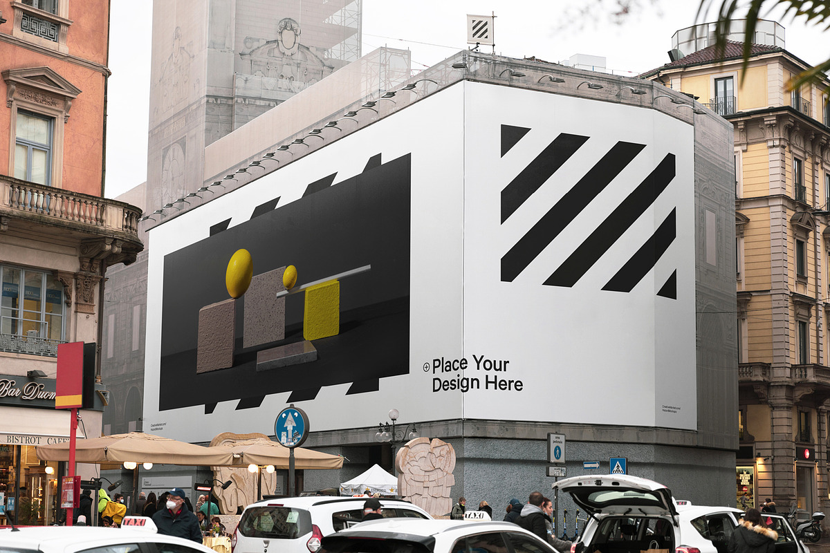 Urban Corner Billboard XXL Mockup, a Product Mockup by HAZARD MOCKUPS (Photo 1 of 8)
