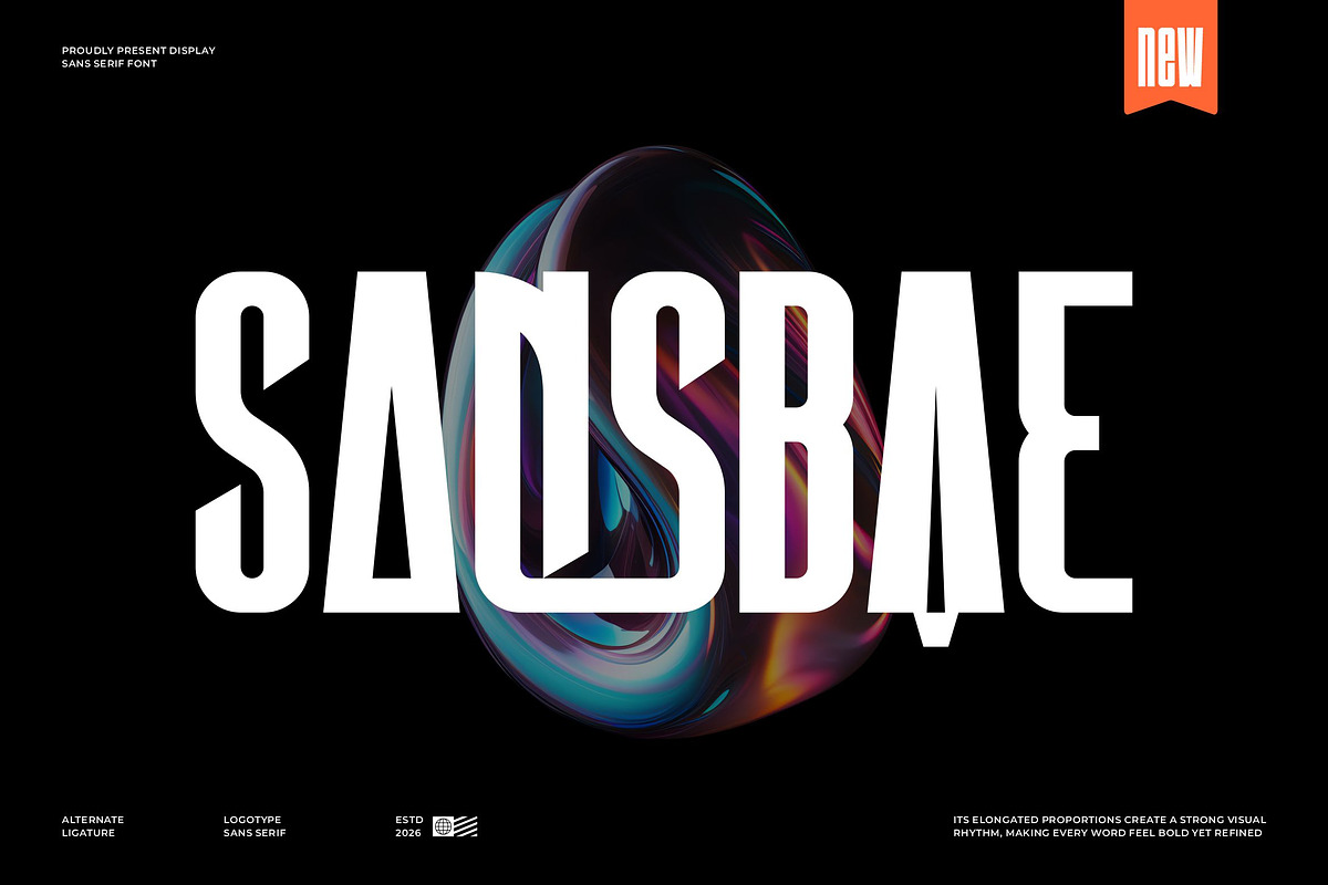 Sansbae || Modern Futuristic Display, a Sans Serif Font by Ermedia Studio (Photo 1 of 10)