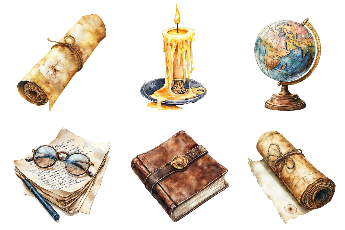 Antique Writer Clipart, an Illustration by CreationArt (Photo 3 of 5)