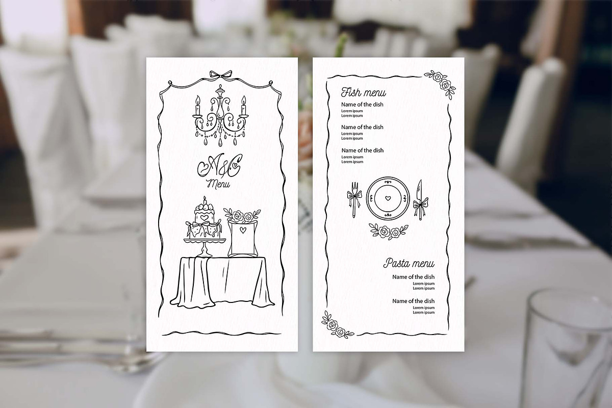 Wedding Line Art Vector Set, an Object Illustration by VerAna (Photo 7 of 18)
