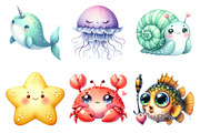Cute Soft Ocean Animals PNG, an Illustration by SinaCreation (Thumbnail 2 of 5)