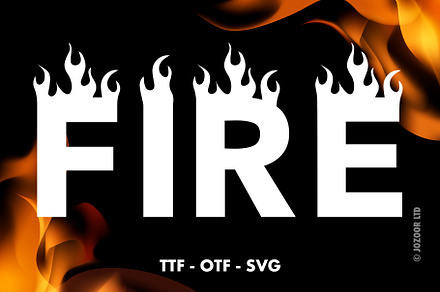 Fire Font, a Font by Jozoor