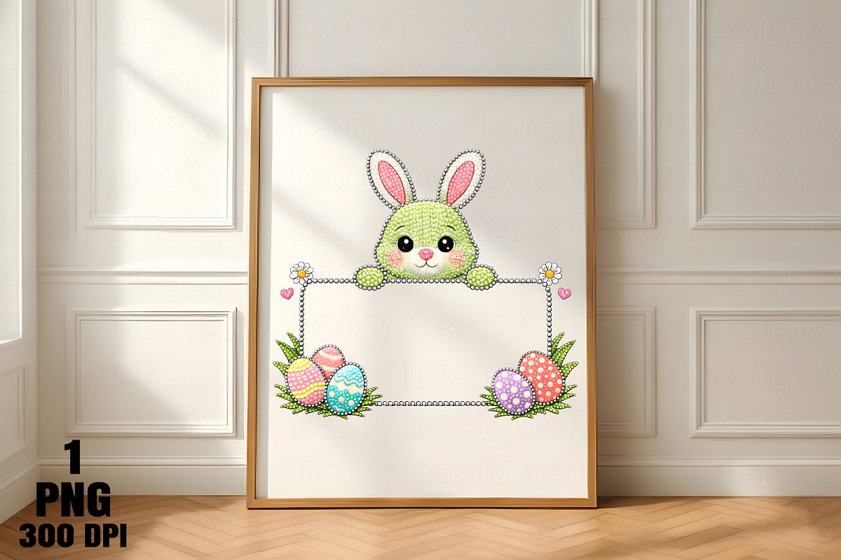 Bling Easter Bunny Frame PNG, an Illustration by Daily.Designs (Photo 4 of 5)