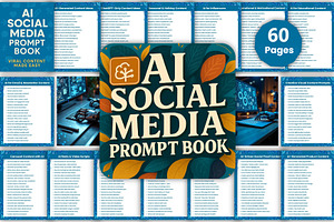 1000+ AI Social Media Prompt Book, a Stationery Template by Designmela01