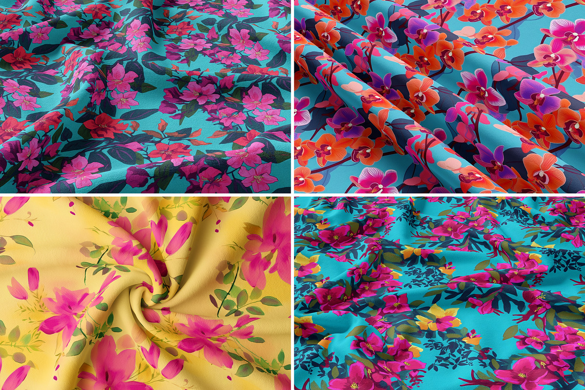 Pink Blooming Floral Patterns, a Pattern Graphic by Ninterints (Photo 19 of 20)
