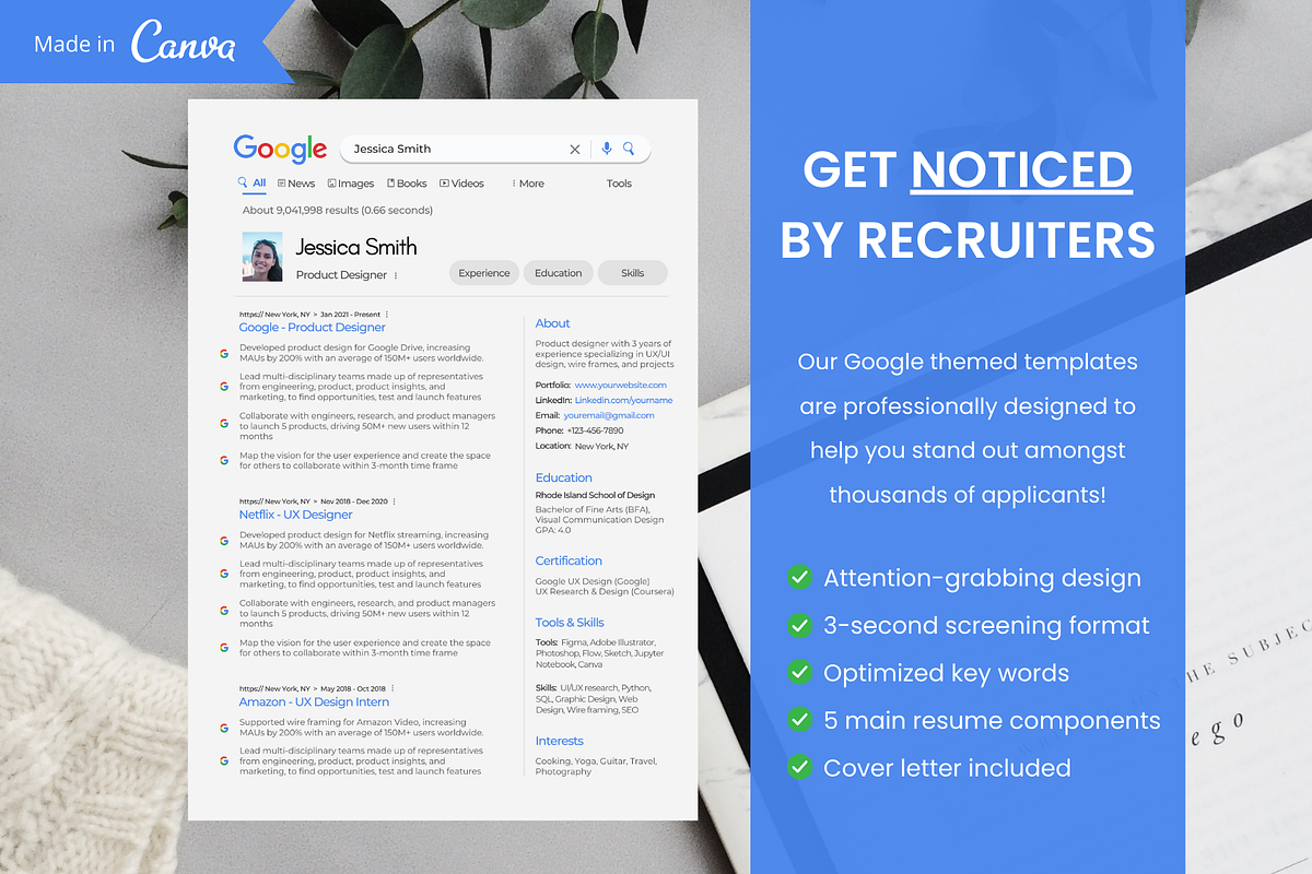 Google Resume Template 2026 ATS CV, a Resume Template by SocialMediaTemplate (Photo 4 of 7)