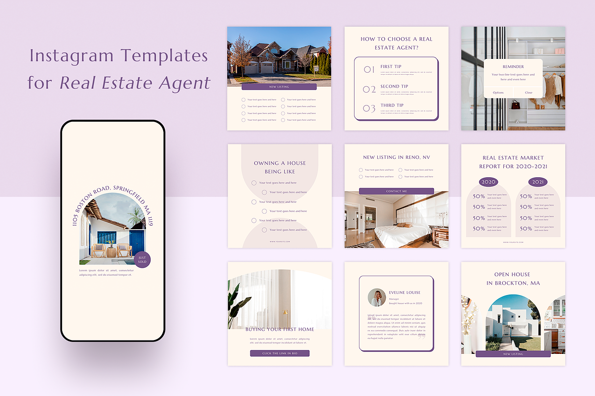 Realtor Instagram Templates | Canva, a Social Media Template by Ralony (Photo 1 of 7)