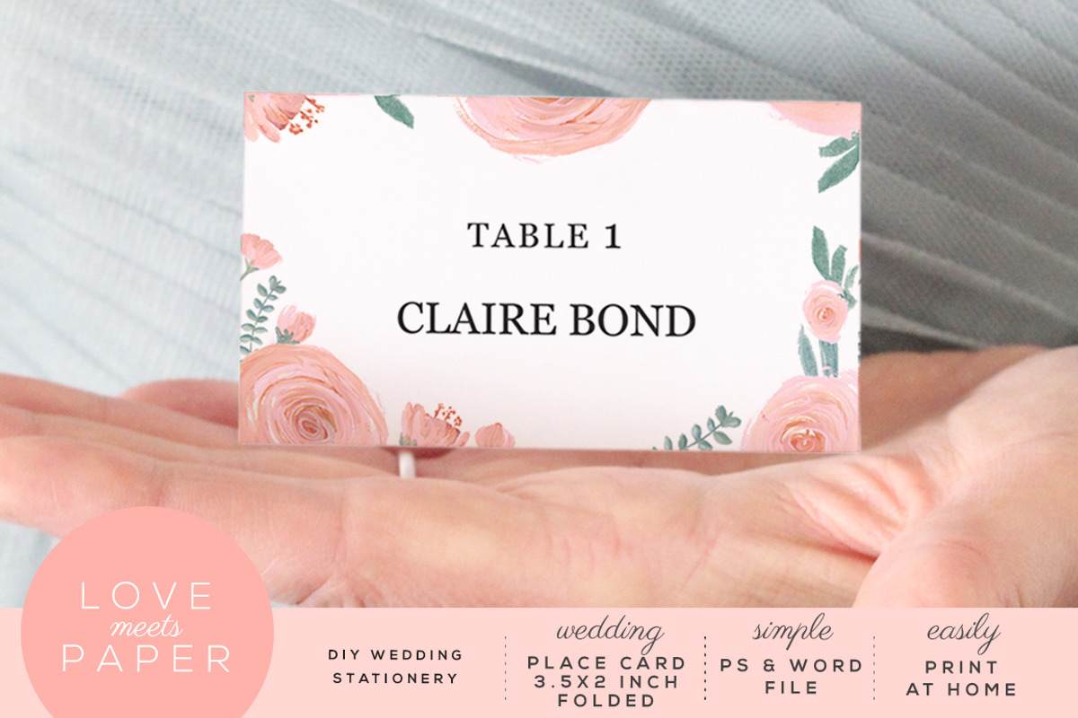 Table Name Place Card PC2025, an Invitation Template by Love Meets Paper (Photo 1 of 2)