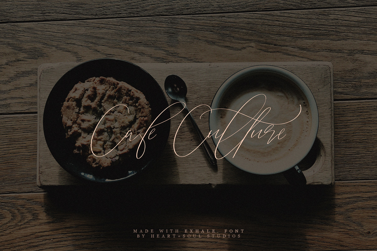 exhale. | calligraphy script font, a Script Font by Heart + Soul Studios (Photo 11 of 16)