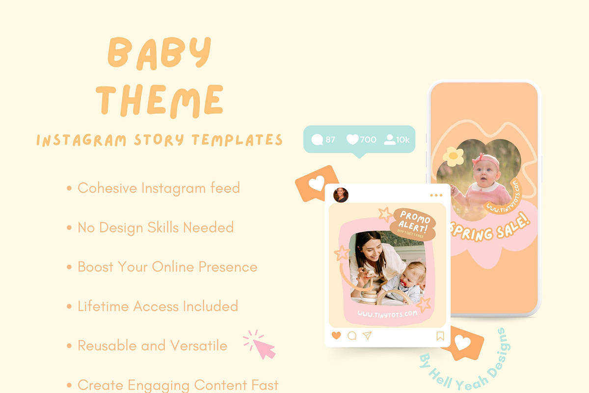 Baby Theme Instagram Story Templates, a Social Media Template by Hell Yeah Designs (Photo 2 of 10)