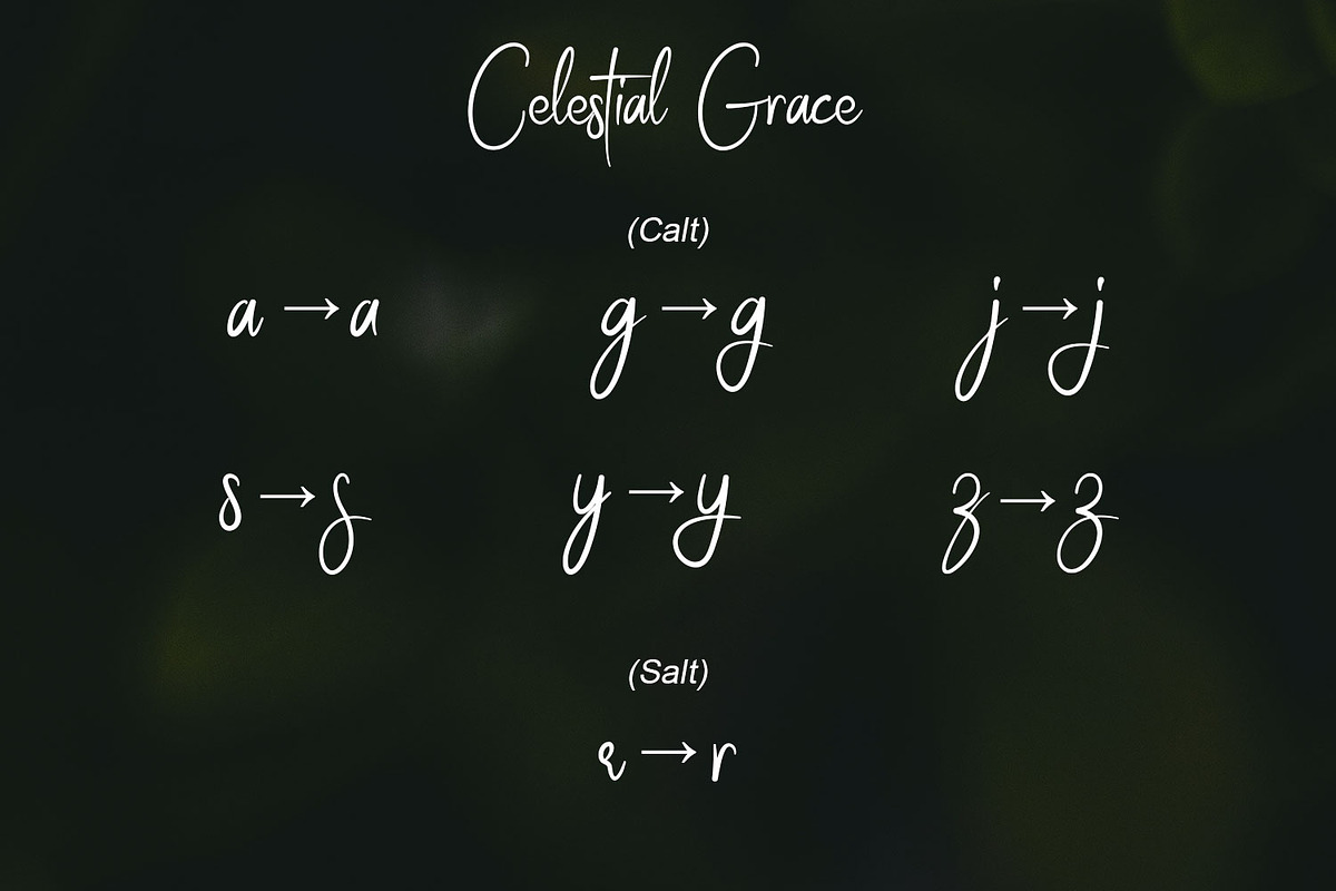 Celestial Grace, a Handwritten Font by Fernande (Photo 7 of 7)