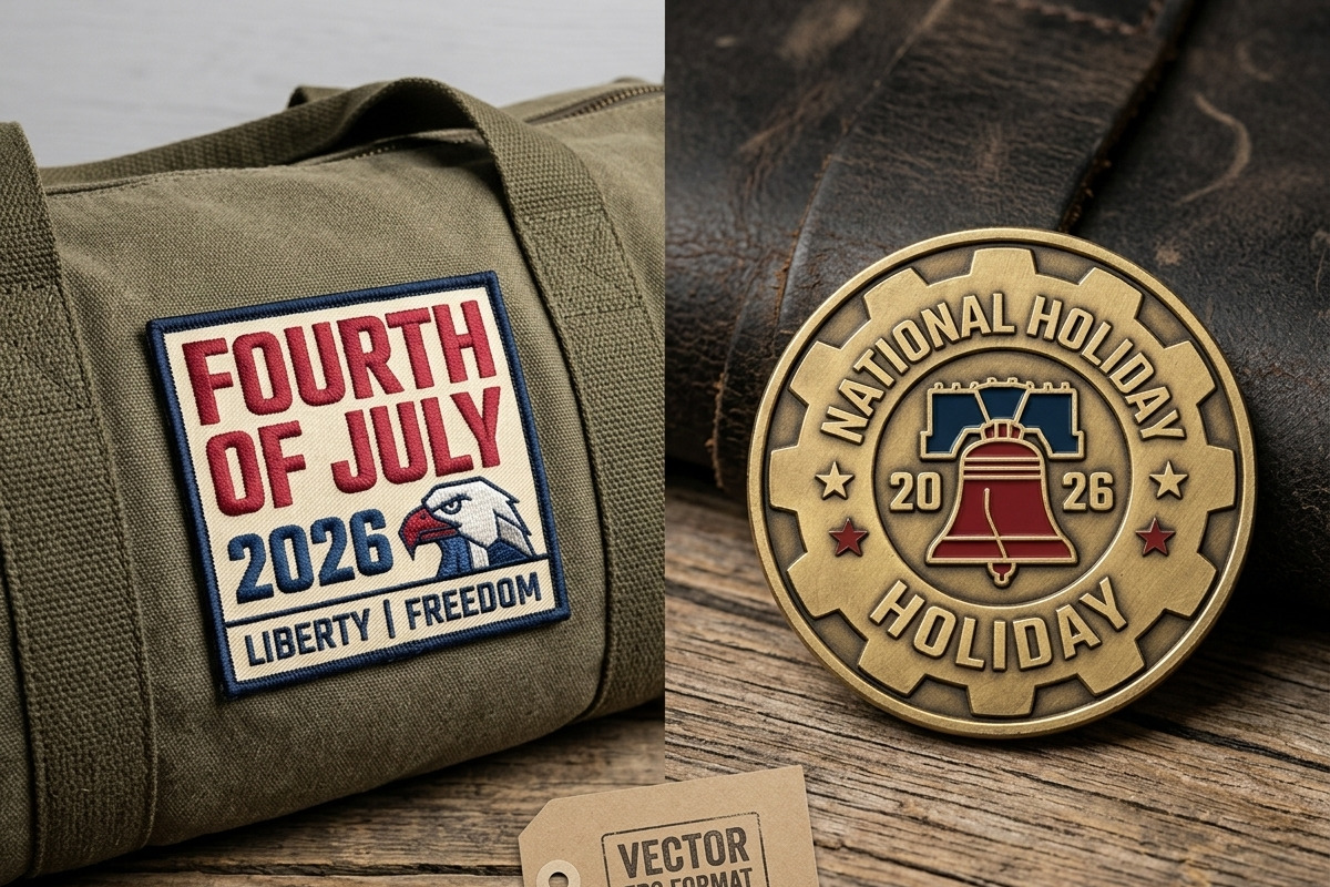 4th July 2026 Event Badge EPS Bundle, an Object Graphic by NH graphic (Photo 7 of 10)