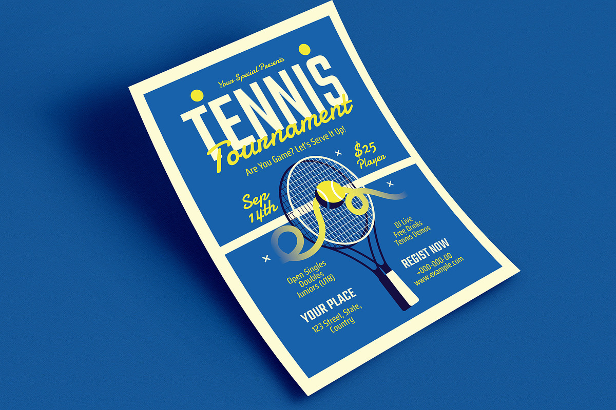 Tennis Tournament Event Flyer, a Flyer Template by Guuver (Photo 2 of 3)