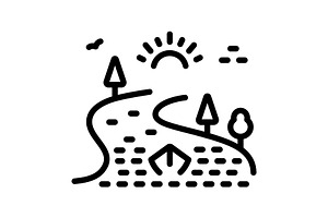 Rivers water black icon, an Outline Icon by Creative priyanka