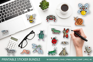 Insects Animals Printable Stickers