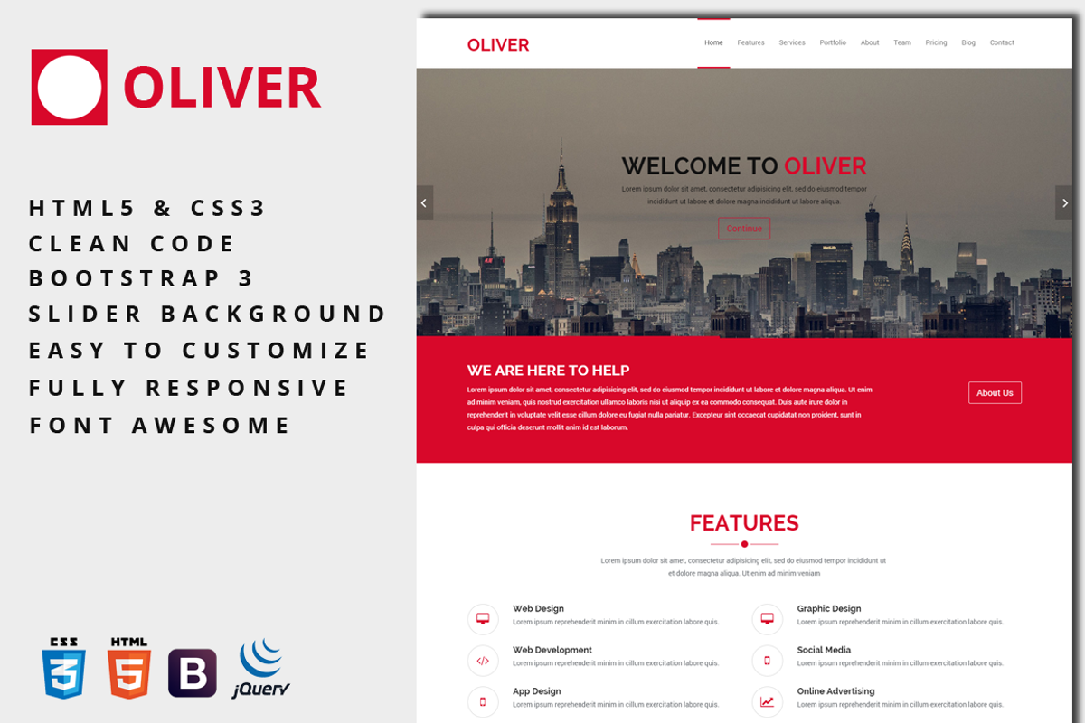 Oliver - One-Page Business Template, a Bootstrap Template by Studio Ember