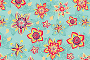 Vector doodle flowers patterns., a Pattern Graphic by Little A (Aigul) (Thumbnail 4 of 5)
