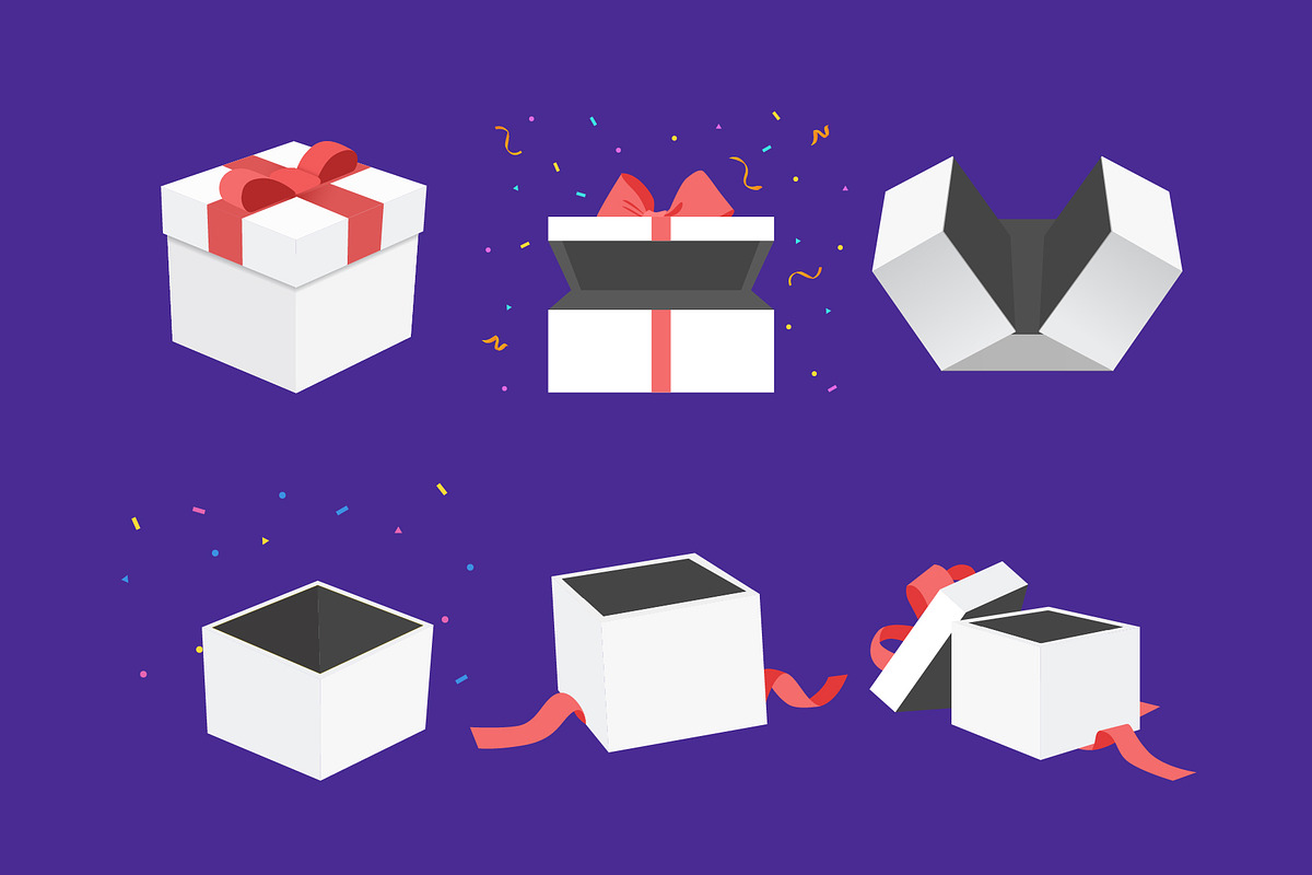 gift box and present icons set, a Decorative Illustration by Design Present (Photo 2 of 3)