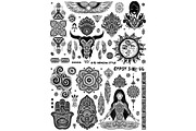 Set of Bohemian style flash tattoos, an Icon by Transia (Thumbnail 5 of 5)