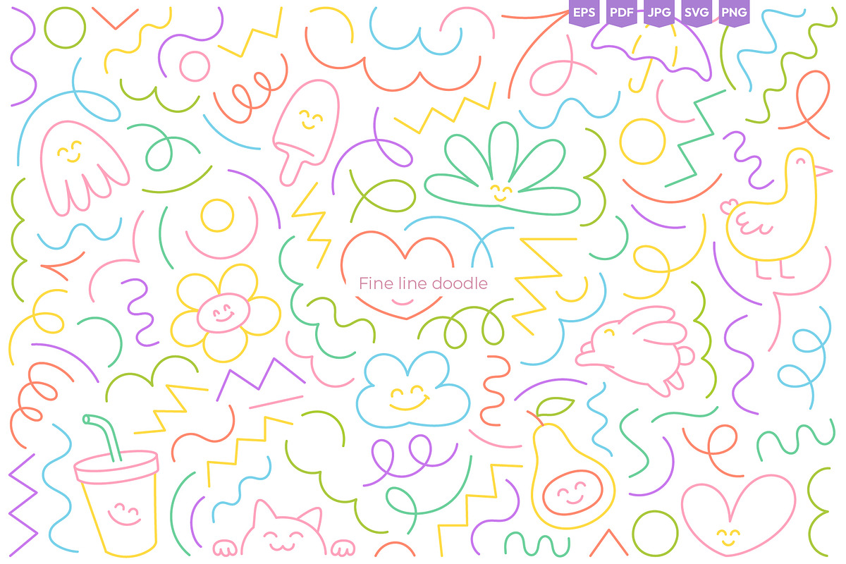 Playful Doodle Vector Pack, an Illustration by Ilia Design (Photo 4 of 10)