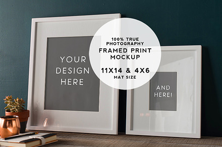 Rustic Teal Framed Prints Mockup #2