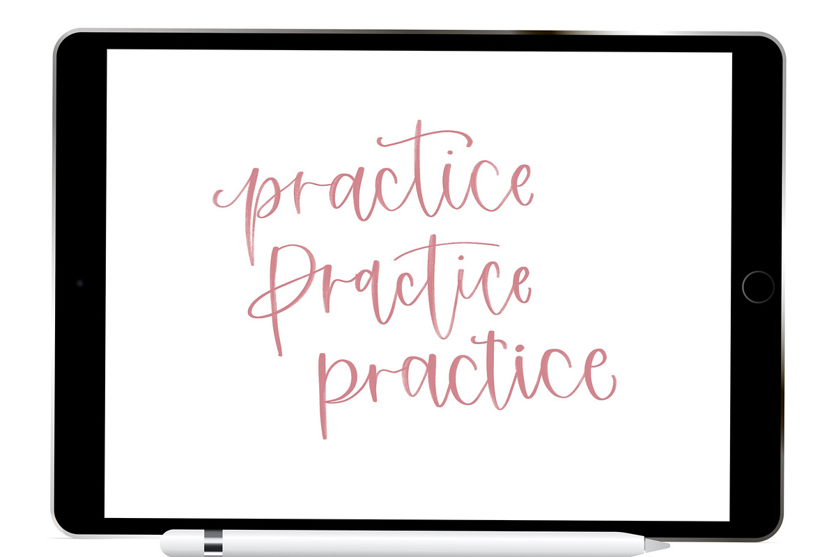 Calligraphy Procreate Brush, a Brush Add-On by Blue Strawberry Studio (Photo 3 of 6)