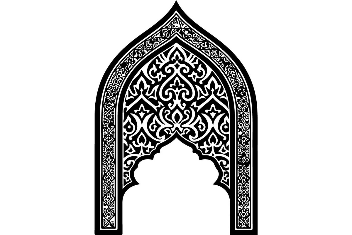 Islamic Decorative Arch Frame Vector, a Decorative Illustration by ...