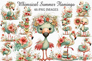 Whimsical Summer Flamingo Clipart, an Illustration by Craft Nest (Thumbnail 1 of 11)
